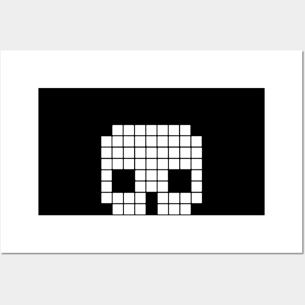 Retro Pixel Skull 8 Bit Era Geek Mens Loose Fit Cotton computer Wall Art by erbedingsanchez